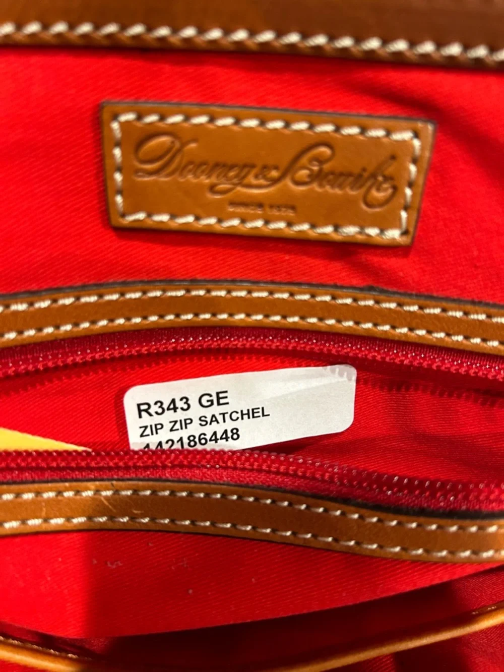 Dooney & Bourke Zip Zip Satchel in Red Orange NWOT
